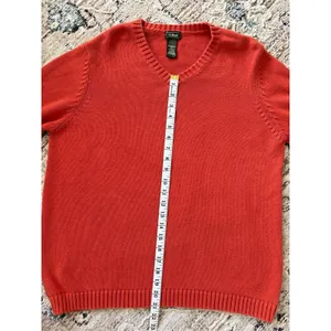 Vintage LL Bean‎ Sweater Womens Large Orange Fishermancore Chunky Thick Ski thumbnail 8
