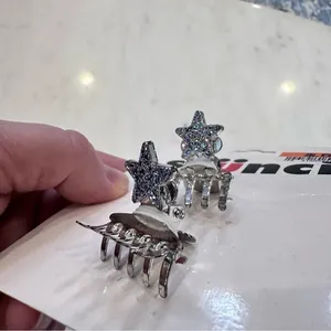 Vintage Scunci Glitter Star Silver Metal Mini Clips‎ Y2K 90s Girlhoodcore NWT thumbnail 2