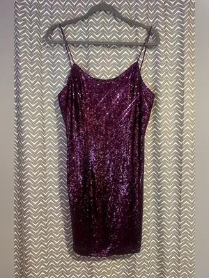 Lulus | Bring It Purple Sequin Bodycon Mini Dress, XL thumbnail 3