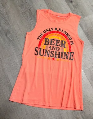 Beer and sunshine tank top Orange thumbnail 1