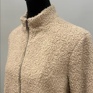 Cozy Cream Sherpa Jacket taupe color new thumbnail 2
