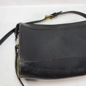 Dooney & Bourke Crossbody Bag Black‎ All Weather Leather Vintage USA Brass thumbnail 6