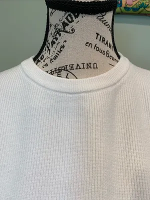 SHEIN Women’s Small White Tight Knit Ribbed Crewneck Long Sleeve Sweater thumbnail 3