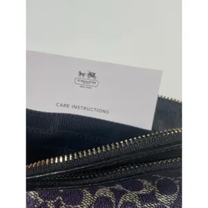 Coach Small Leather Wristlet Purse Cobalt Blue/ ‎ Navy thumbnail 5