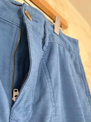 J. Crew Blue Cotton Utility Patch Pocket Camp Pants Preppy Size 10 thumbnail 4