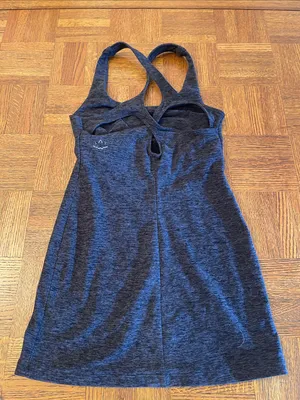 Beyond Yoga HEATHERED gray black tank XS thumbnail 3