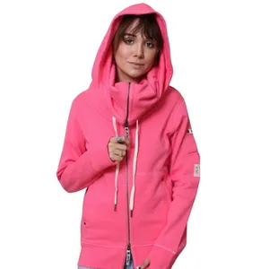THUMB UNITED 4X Pink Full Zip Heavy Hoodie Oversized Cowl Neck Sweatshirt Jacket thumbnail 2