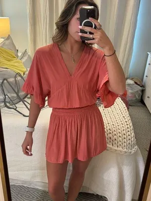 KOCH smocked mini dress thumbnail 1