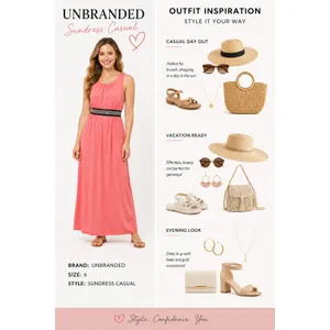 Unbranded Womens Maxi Dress Size 6 Pink Embellished Waist Sleeveless Sundress thumbnail 9