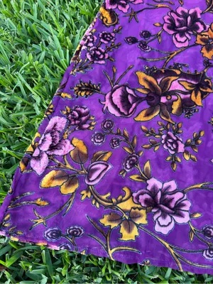 NWT Honey Punch Purple Floral Velvet Burnout Cold Shoulder Midi Dress M thumbnail 4