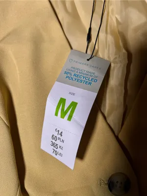 NWT Primark Cares Butter Yellow Tailored Waistcoat Vest Top Button Front Medium thumbnail 5
