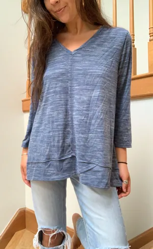 Blue Casual Long Sleeve Size XL thumbnail 1