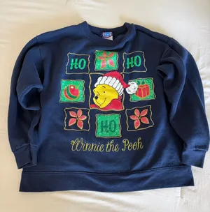 Vintage Pooh Christmas crew neck Blue thumbnail 1