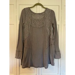 Anthropologie Eloise waffled knit swing lace dress tunic small thumbnail 7