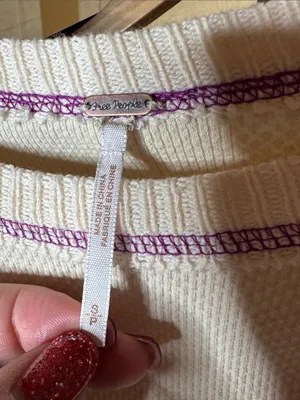NWT Free People She’s Reversible Cuff Thermal Top Oat Cream Small thumbnail 8