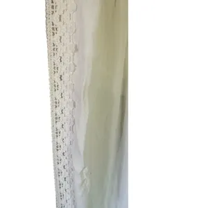 Ocean Drive White Crochet Trim Boho Beach Cover Up Pants Women's Medium thumbnail 3