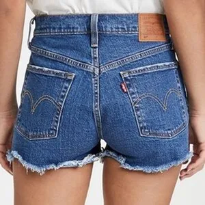 Levi’s 501 Shorts Cotton Denim Button Fly Frayed High Rise Medium 25 thumbnail 1