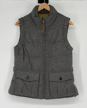 Eddie Bauer Yukon Women's M Gray Wool Blend 550‎ Fill Goose Down Puffer Vest thumbnail 1
