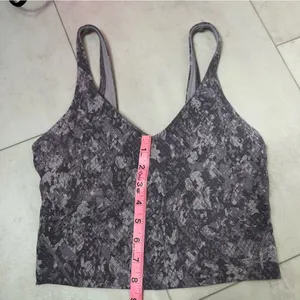 Lululemon Align Tank Top Grey Brown Snakeskin Animal Print Crop V-Neck‎ Yoga Bra thumbnail 5