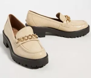 Sam‎ Edelman Taelor Chain Lug Sole Patent Leather Wheat Platform Loafers thumbnail 1