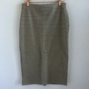 H&M Houndstooth Plaid Pencil Skirt Textured Small thumbnail 2