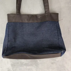 Gold Coast Blue Denim Faux Leather Shoulder Bag‎ thumbnail 6