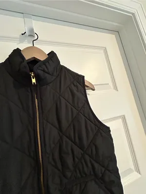 J Crew Black Quilted Vest Size S thumbnail 5
