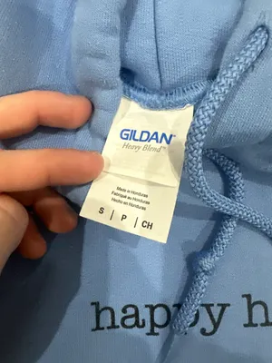 Gildan blue happy hoodie thumbnail 3