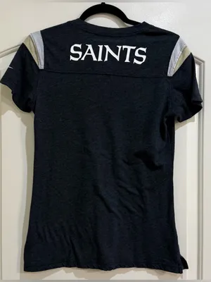 Nike Women's Black & Gold New Orleans Saints Fleur-de-Lis V-Neck Tee thumbnail 2