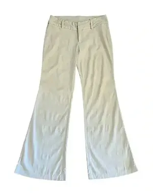 Ellemenno Mid Rise Ivory Wide Leg Y2K Trousers Casual Women’s Pants SZ 9 #1278 thumbnail 1