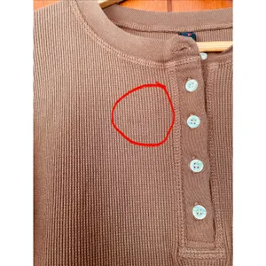 American Giant Shirt Thermal Henley Waffle Brown Size Medium thumbnail 3