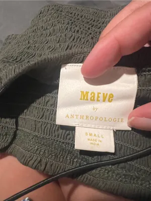 Anthropologie Maeve Olive Smocked Tube Top with Thin Straps thumbnail 6
