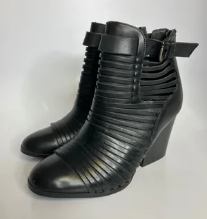 Circus by Sam Edelman Talon Ankle Boots Womens 7M Black Excellent‎ Caged Strappy thumbnail 1