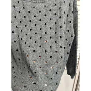 Maurices‎ Open Knit Sweater Gray Size Large Long Sleeve Boat Neck High/Low thumbnail 2