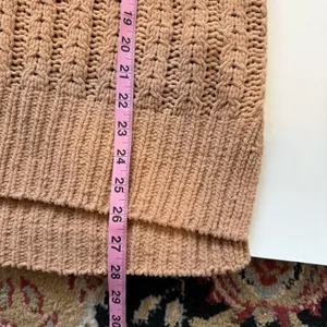 Aerie Chenille Womens Cable‎ Car Quarter Zip Sweater Size Medium Camel Cozy Soft thumbnail 6