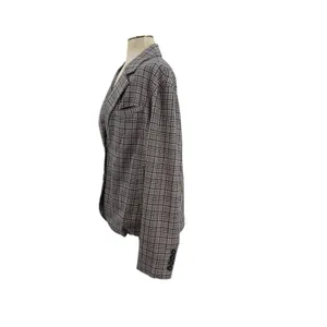 Free People Cali Plaid Blazer Jacket Gray Neutral Size Large‎ thumbnail 7