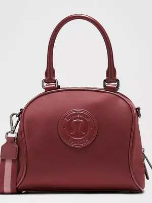 Lululemon Wine Burgundy Structured Bowler Crossbody Tote Bag thumbnail 10
