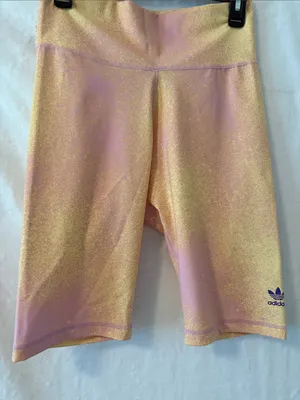 adidas Pink and Gold Shimmer Bike Shorts thumbnail 2