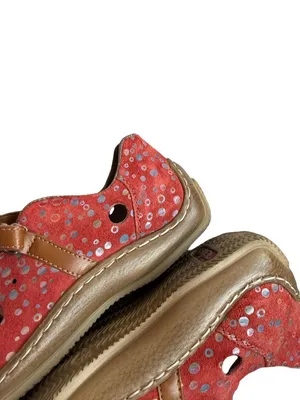 Rieker Red Polka Dot Suede Mary Jane Flats Crisscross Strap Ankle Size 7 Women's thumbnail 12