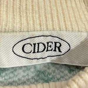 Cider Crewneck Pullover Cherry Chunky Knit Sweater Whimsical Cottagecore Cozy thumbnail 4