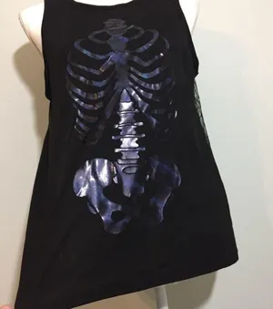 Claire's NWT Skeleton Spiderweb Mesh Sheer Tank Top Goth thumbnail 2