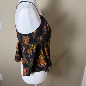 URBAN OUTFITTERS Wrap Front Tank Top Blouse Top Shirt Size Small Floral thumbnail 7