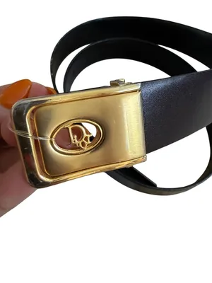 DIOR Women’s Vintage Brown Logo Gold Belt Size FR 38 / US 6 thumbnail 4