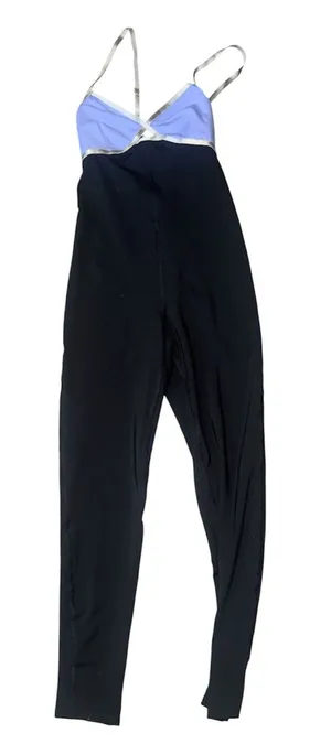aerie Black Jumpsuit with Lavender Accents and Silver Straps thumbnail 1