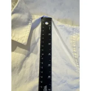 Madewell The Linen Blend Shirt Sz Medium White Button Up Classic Core Side Slit thumbnail 13