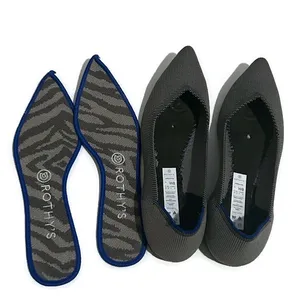 Rothy's Charcoal Gray and Blue Trim Pointy Women's Flats Size 8 thumbnail 3