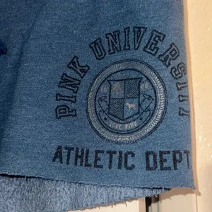 ✨Pink Victoria Secret University Cutoff Sweat Blue Sz Medium Shorts✨ thumbnail 4