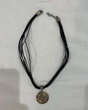 Silver And Gold Necklace Black thumbnail 1