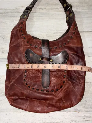 Lucky Brand Distressed Brown Leather Shoulder Hobo Vintage thumbnail 10