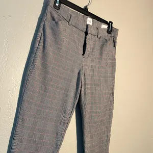 GAP Gray Signature Skinny Ankle Pants Checkered Red and Black SZ 6 High-Rise thumbnail 2